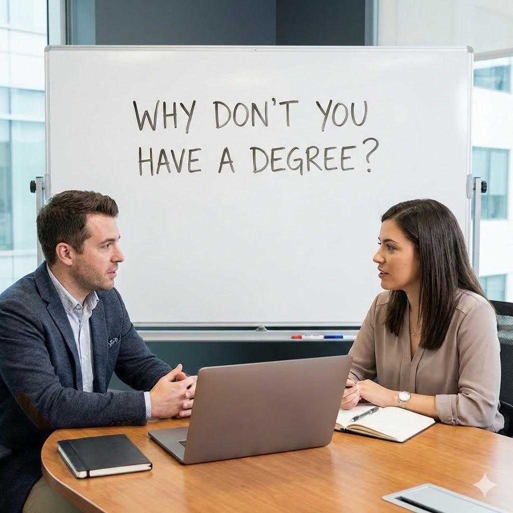 Interview Question: Why Dont You Have a Degree?